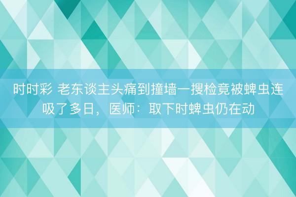 時時彩 老東談主頭痛到撞墻一搜檢竟被蜱蟲連吸了多日，醫師：取下時蜱蟲仍在動